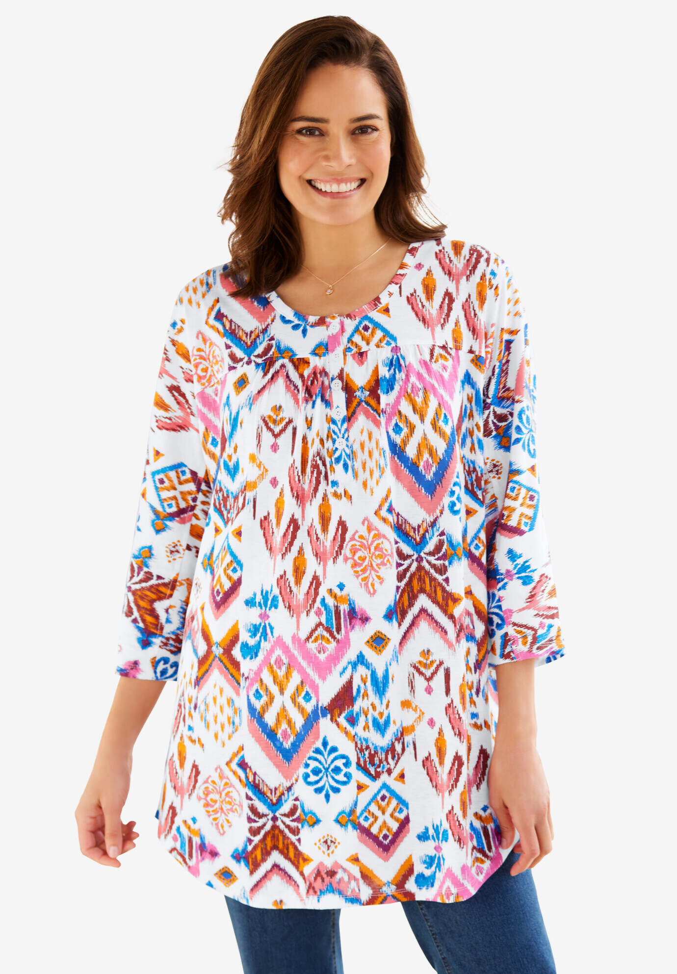 Dolman Sleeve Henley Tunic