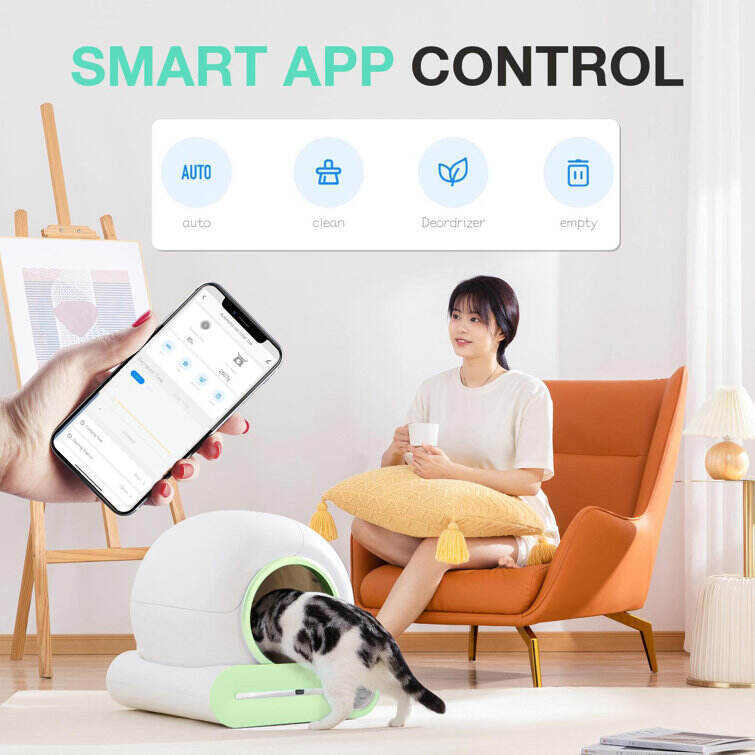 Automatic Self Cleaning Cat Litter Box 65L App Control