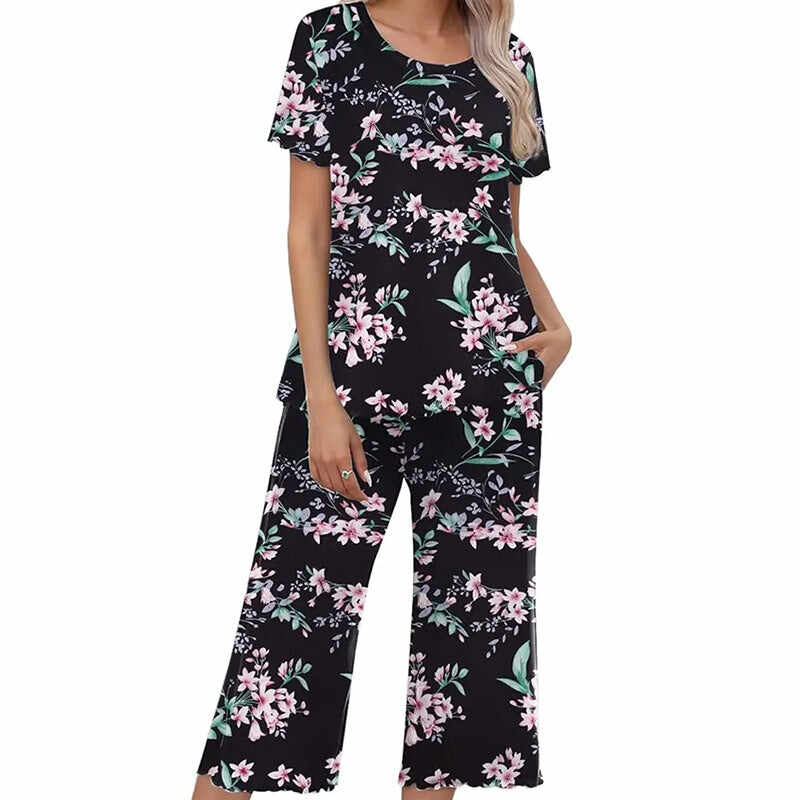 Women's Printed Top & Pants Sleepwear Set