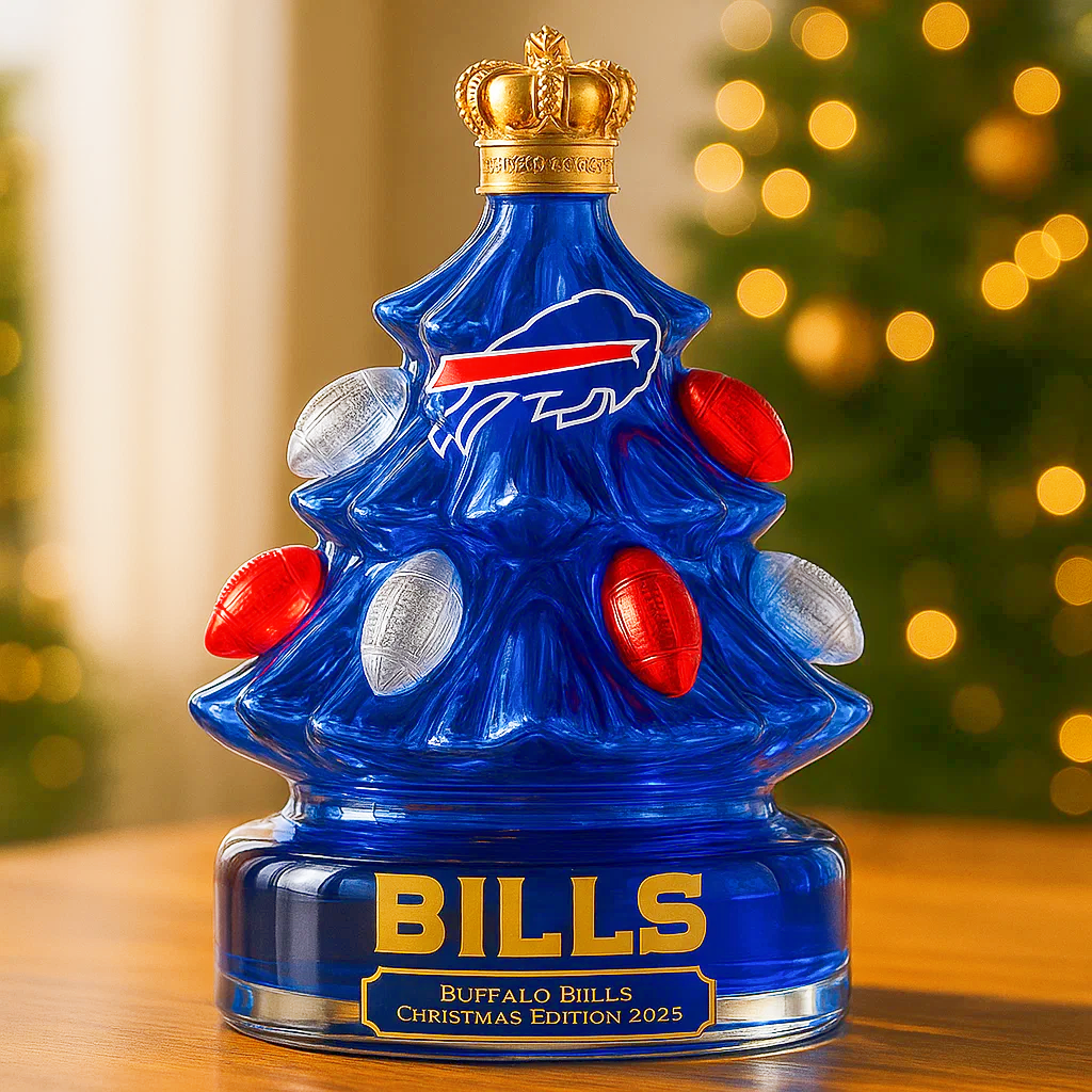Buffalo Bills Christmas Tree Whiskey Bottle