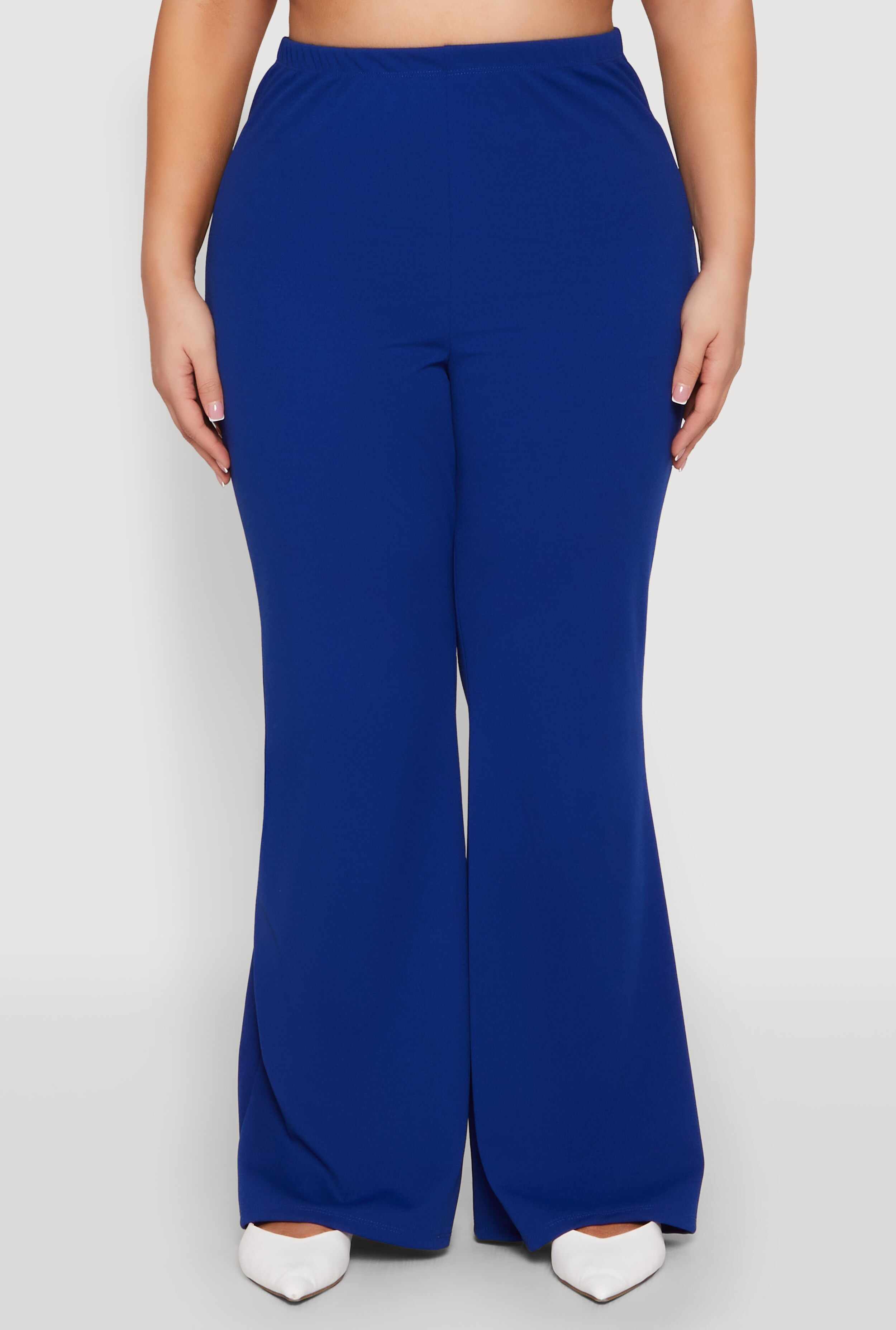 Plus Size High Waisted Flared Pants