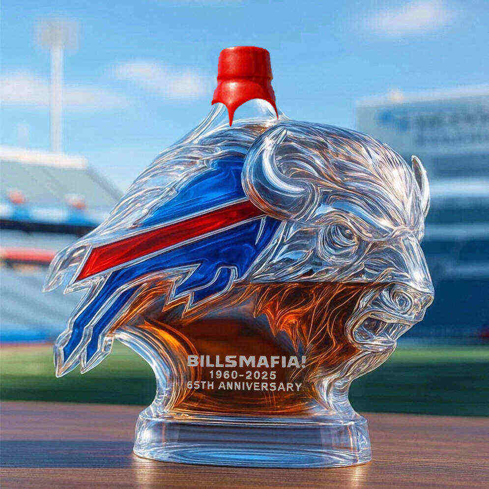 Buffalo Bills 65th Anniversary Whiskey Bottle