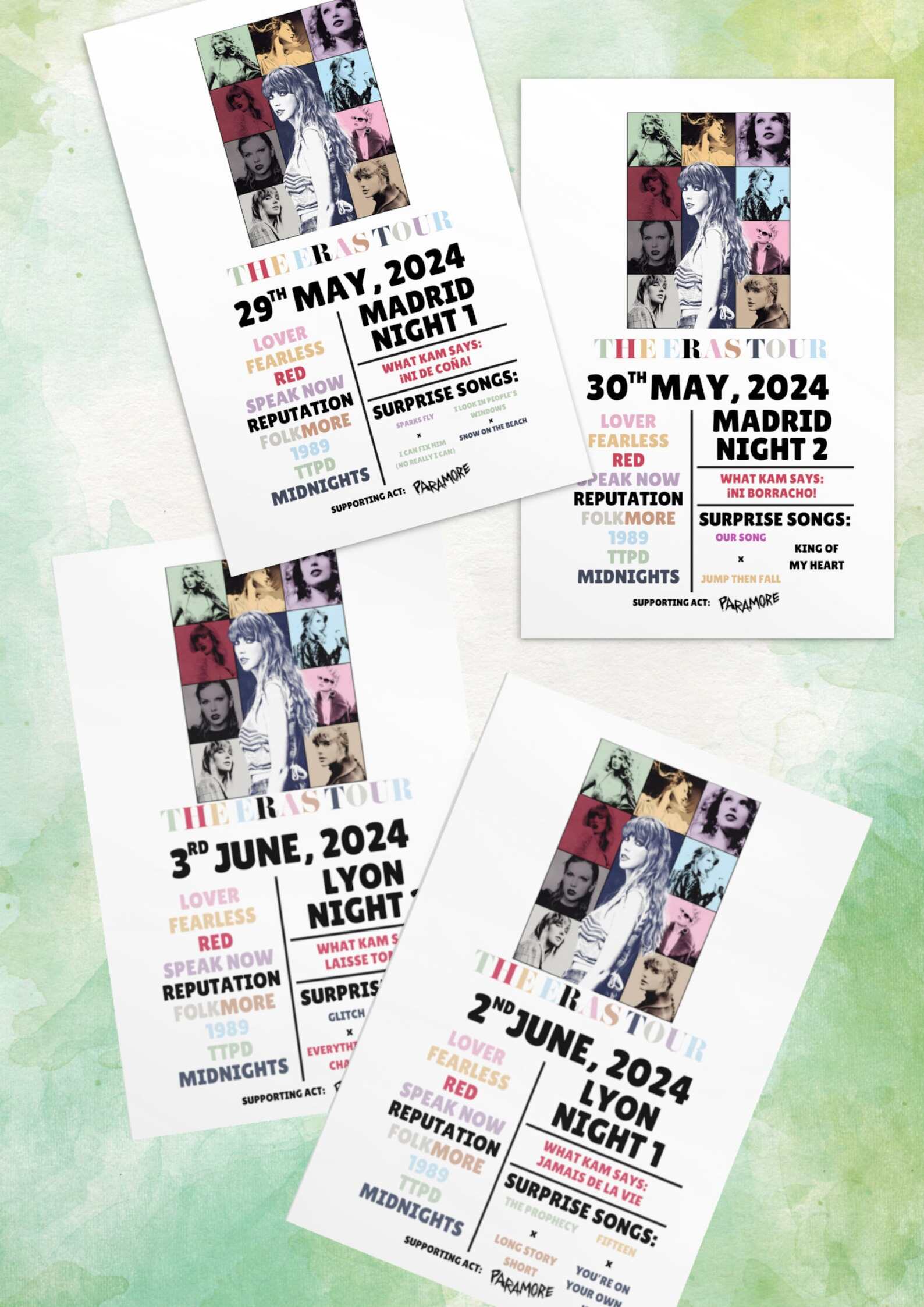 Taylor Eras Tour Postcard Concert Memorabilia-The European Leg!