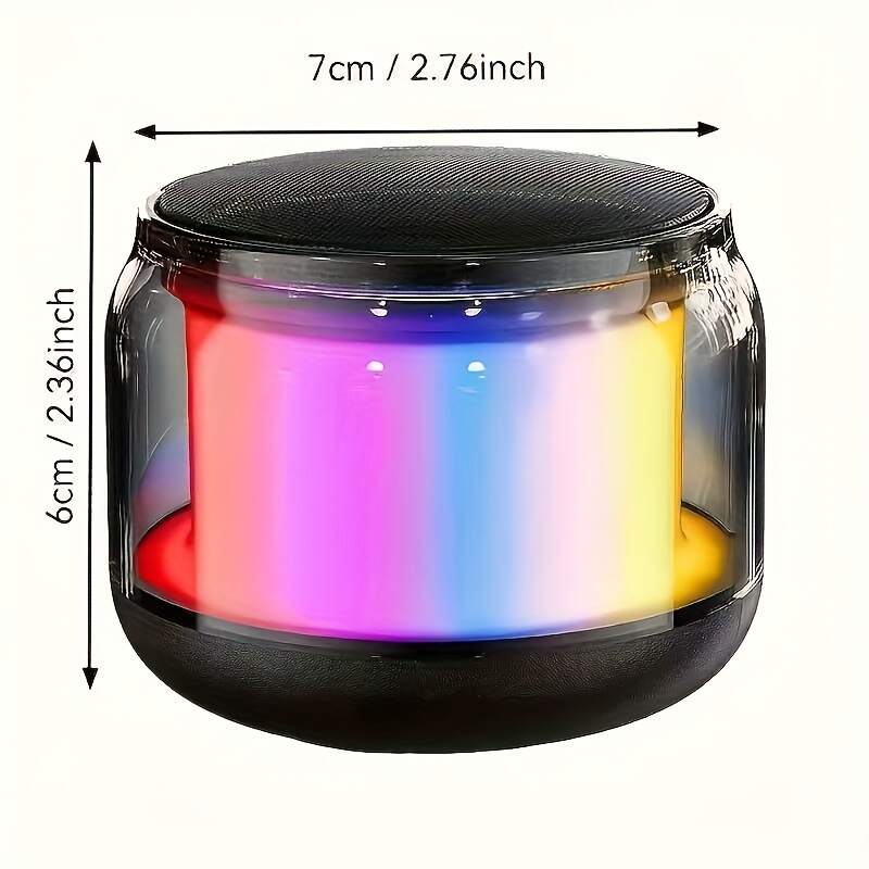Mini Portable Wireless Speaker, Outdoor Portable Subwoofer Speaker, Wireless Speaker, RGB Light Dual Pairing, Long-lasting Battery, Compact Design Suitable For Travel, Suitable For Outdoor/car/music/home/camping