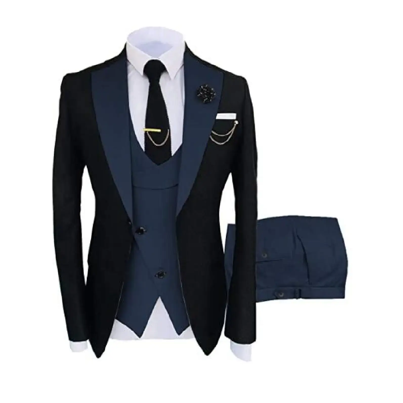 🔥 Last Day For Clearance !Men's 3-Piece Suit Set - Double Breasted Blazer, Vest & Pants