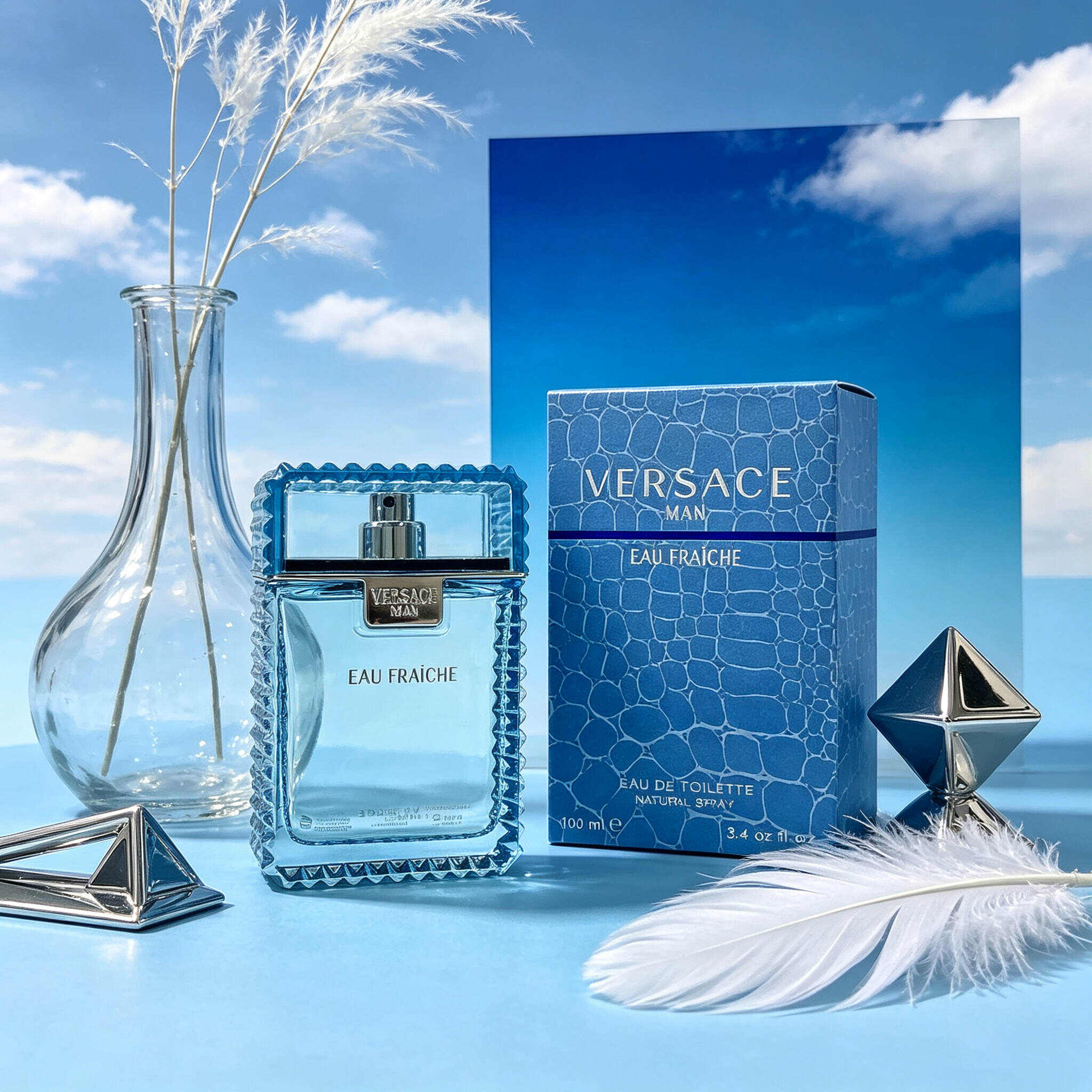Versace Man Eau Fraiche EDT for Men Fresh Citrus Aquatic Woody Perfume 100ml