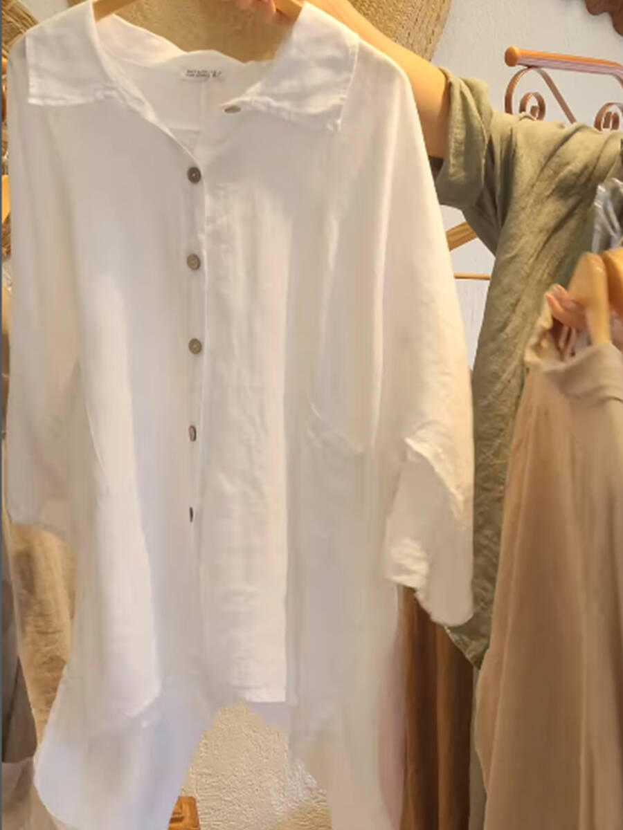 🔥Summer Arrivals🌟Women's Casual Cotton And Linen Shirt