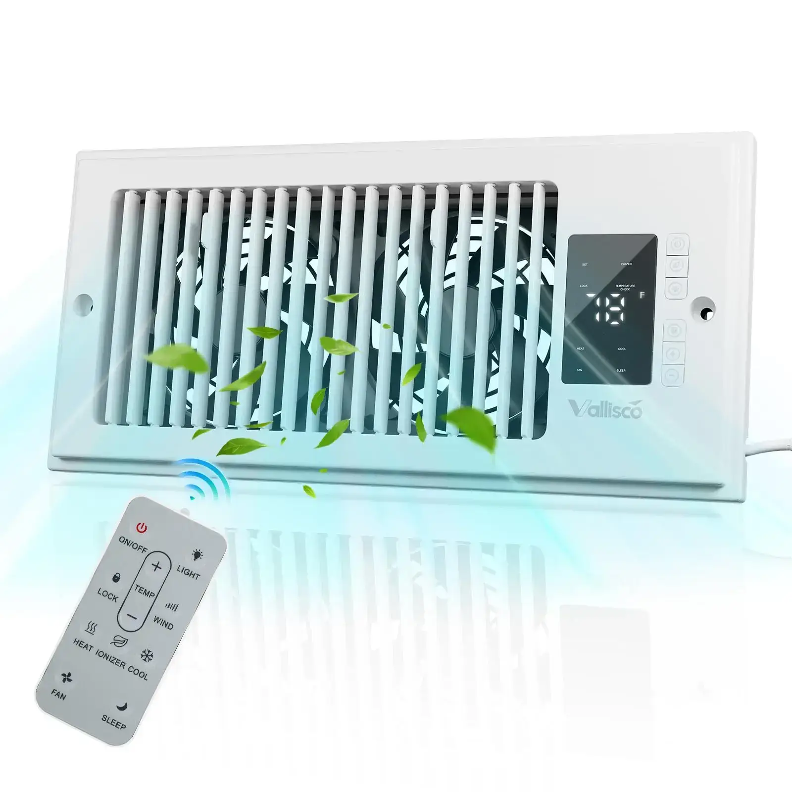 Register Booster Fan for 4” x 10” Vents - 10-Speed Remote Control