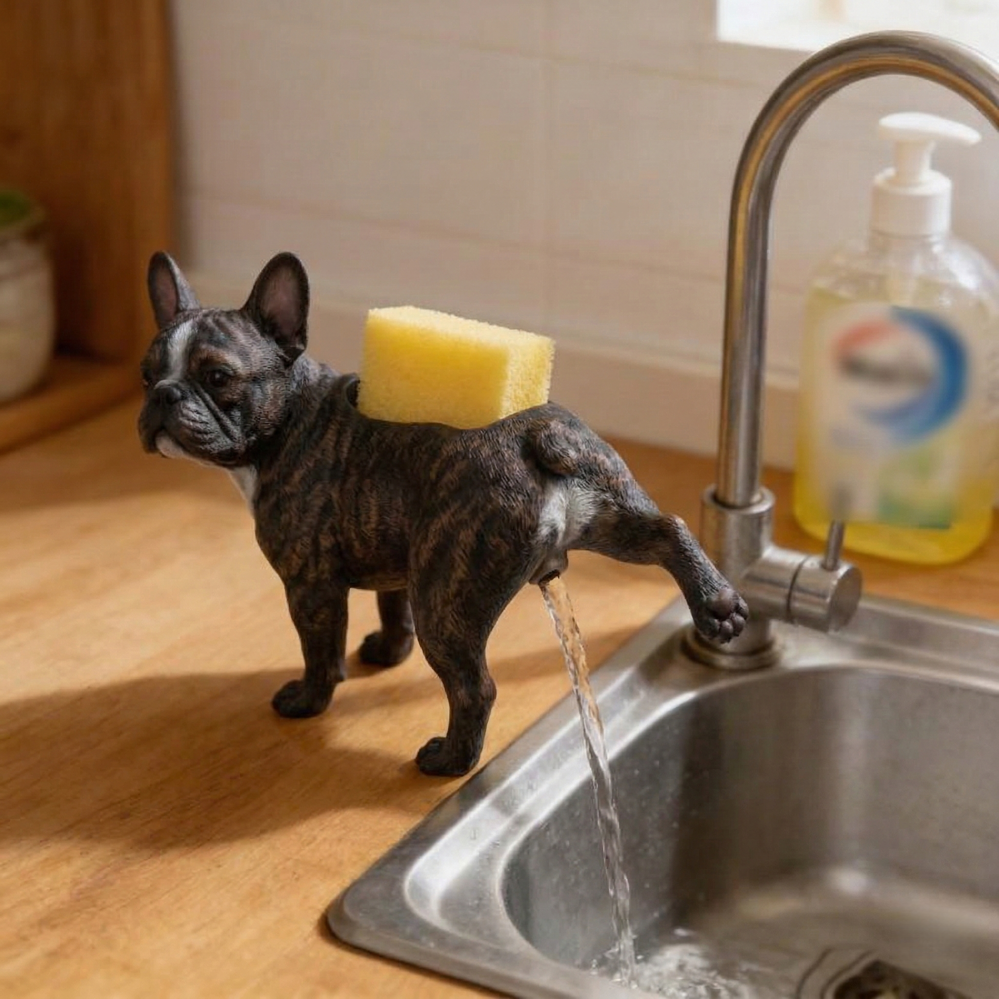 Funny French Bulldog Sponge Holder