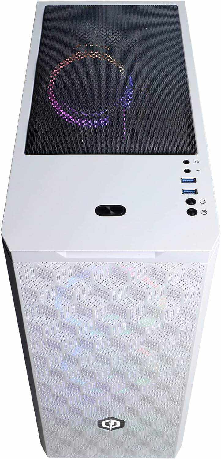 CyberpowerPC Gamer Master Gaming PC, AMD Ryzen 7 7700X 4.5GHz, GeForce RTX 4070 Ti 12GB, 16GB DDR5, 1TB NVMe SSD, Wi-Fi Ready & Windows 11 Home (GMA1418A), ‎22.05 x 22.05 x 12.2 inches, White