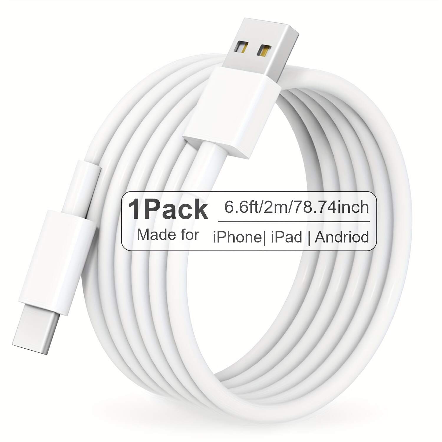 Car Charger for iPhone 16 15 Carplay Cable, 2pcs/1pc [3FT+6FT] USB A to USB C Charging Cord for iPhone 16 15/Plus/Pro Max, for iPad Pro 12.9/11, Air 6th/5th/4th Gen, Mini 6th Gen, Samsung, Google, LG and More