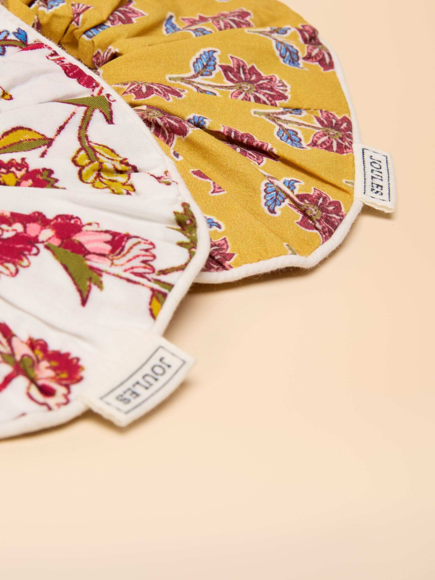 Annika Yellow/White Pack of Two Scrunchies