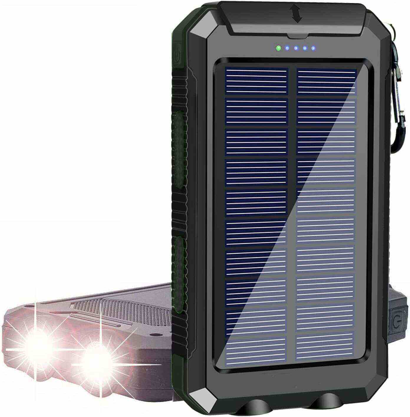 YELOMIN Solar Charger, 38800mAh Portable Solar Power Bank, Waterproof Battery Pack for Outdoor Activities, Camping External Backup Power Charger Dual USB 5V Outputs/LED Flashlights