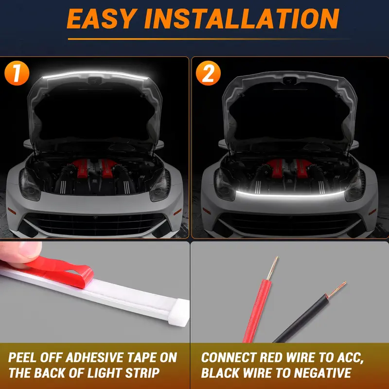 🔥Hot Sale 59% OFF✨🚗71” High Brightness Automotive Hood Gap LED Strip