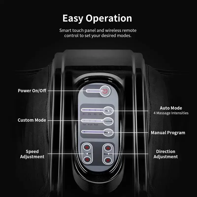 Electric Shiatsu Foot Massager with High-Intensity Rollers, Machine Massage for Feet Leg Calf Ankle, Nerve Pain Therapy