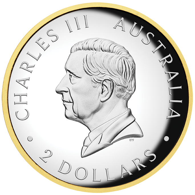 2024 2 oz Silver Australian Kookaburra High Relief Gilded Coin Perth Mint