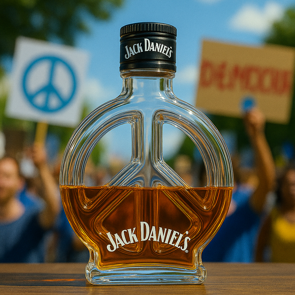 Peace & Love Whiskey Bottle