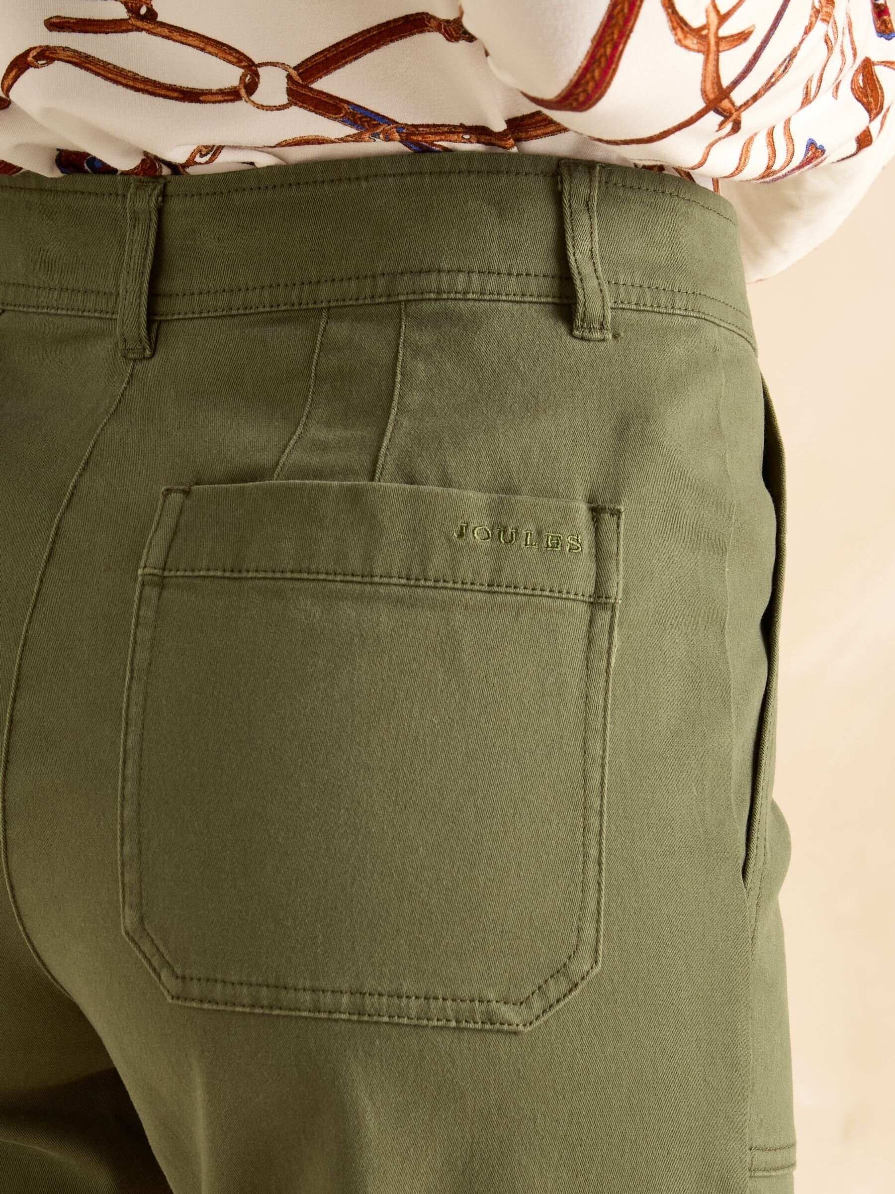 Khaki Green Tapered Leg Cargo Trousers