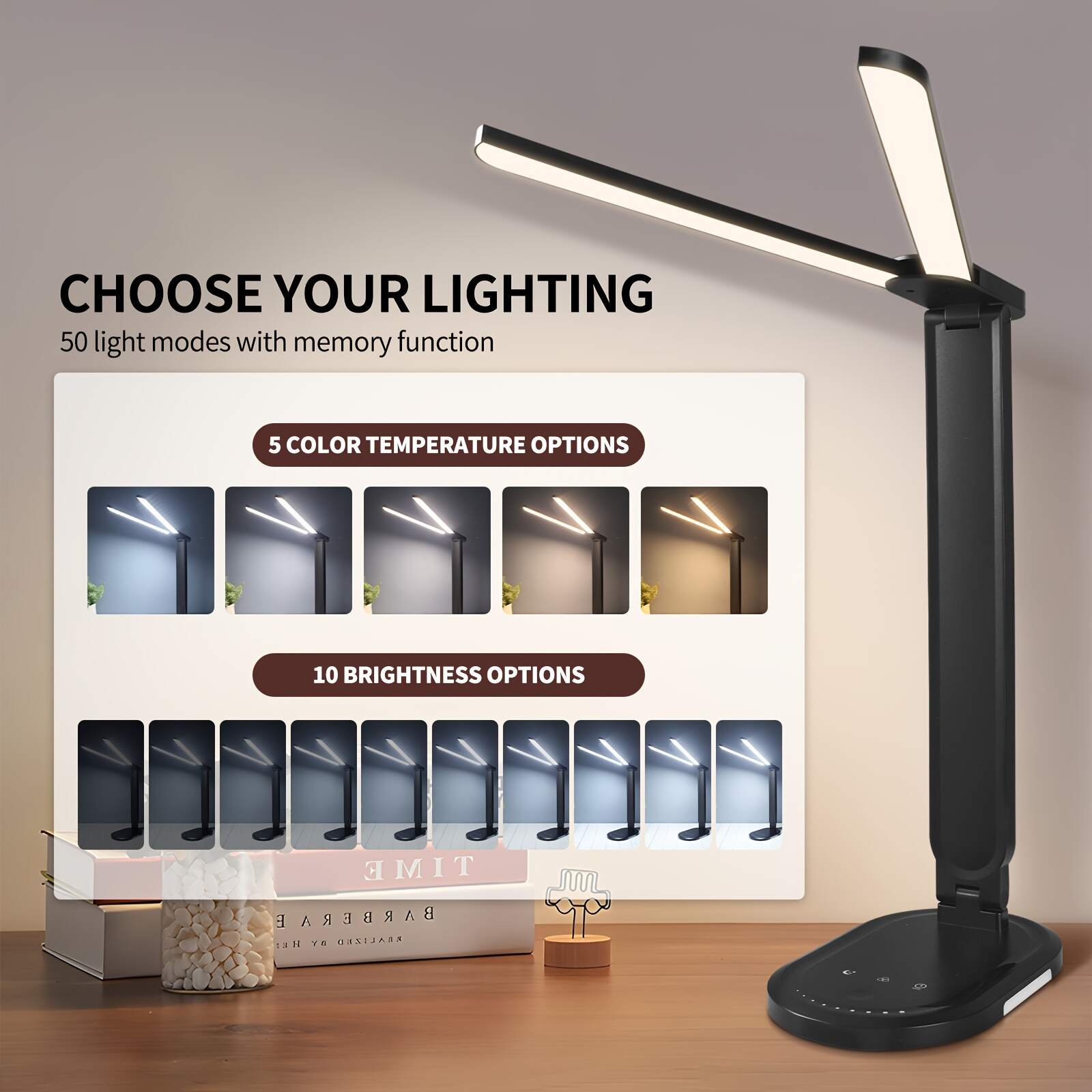 Level 3 Dimmable Eye Protection Folding LED Desk Lamp Suitable for Reading At The Bedside Of Bedrooms