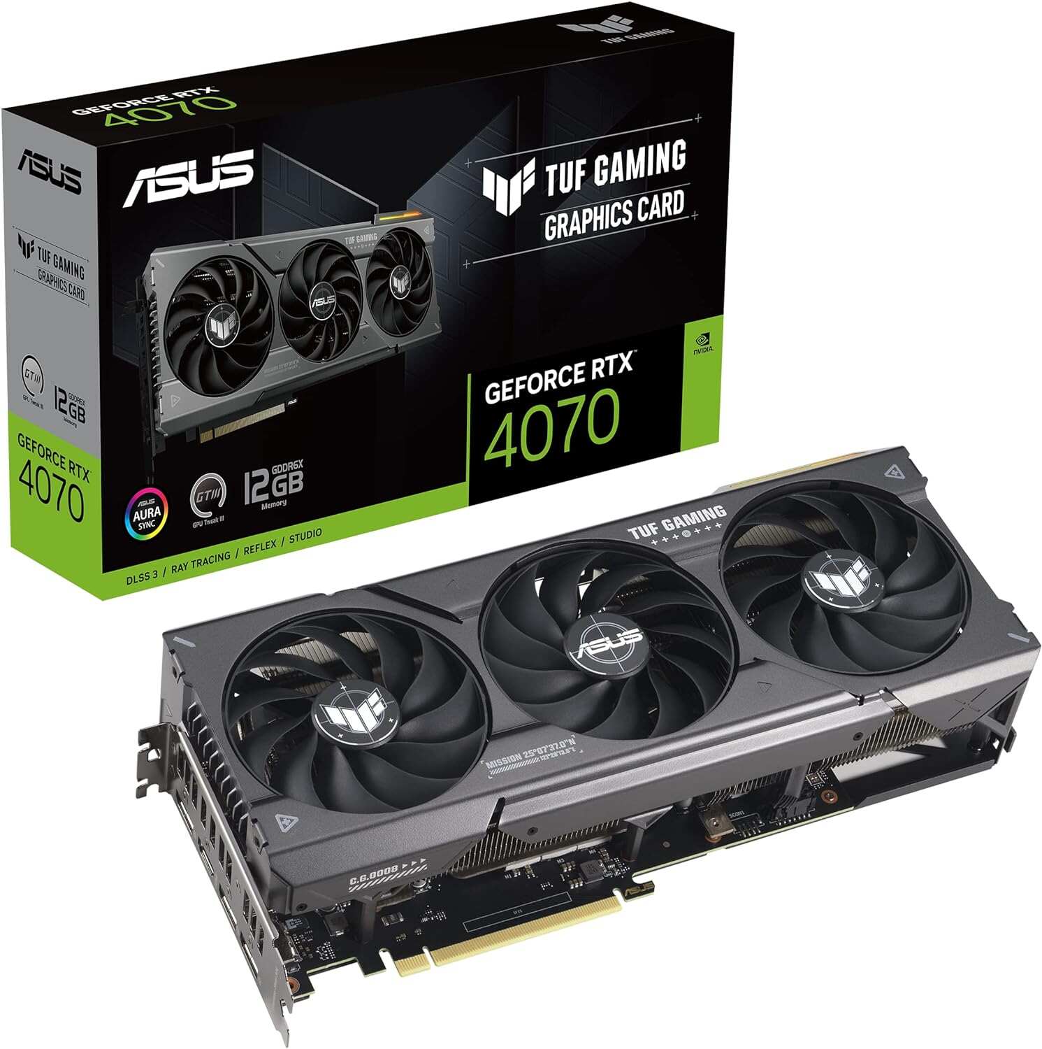 ASUS ROG Strix GeForce RTX™ 4070 OC Edition Gaming Graphics Card (PCIe 4.0, 12GB GDDR6X, DLSS 3, HDMI 2.1, DisplayPort 1.4a)