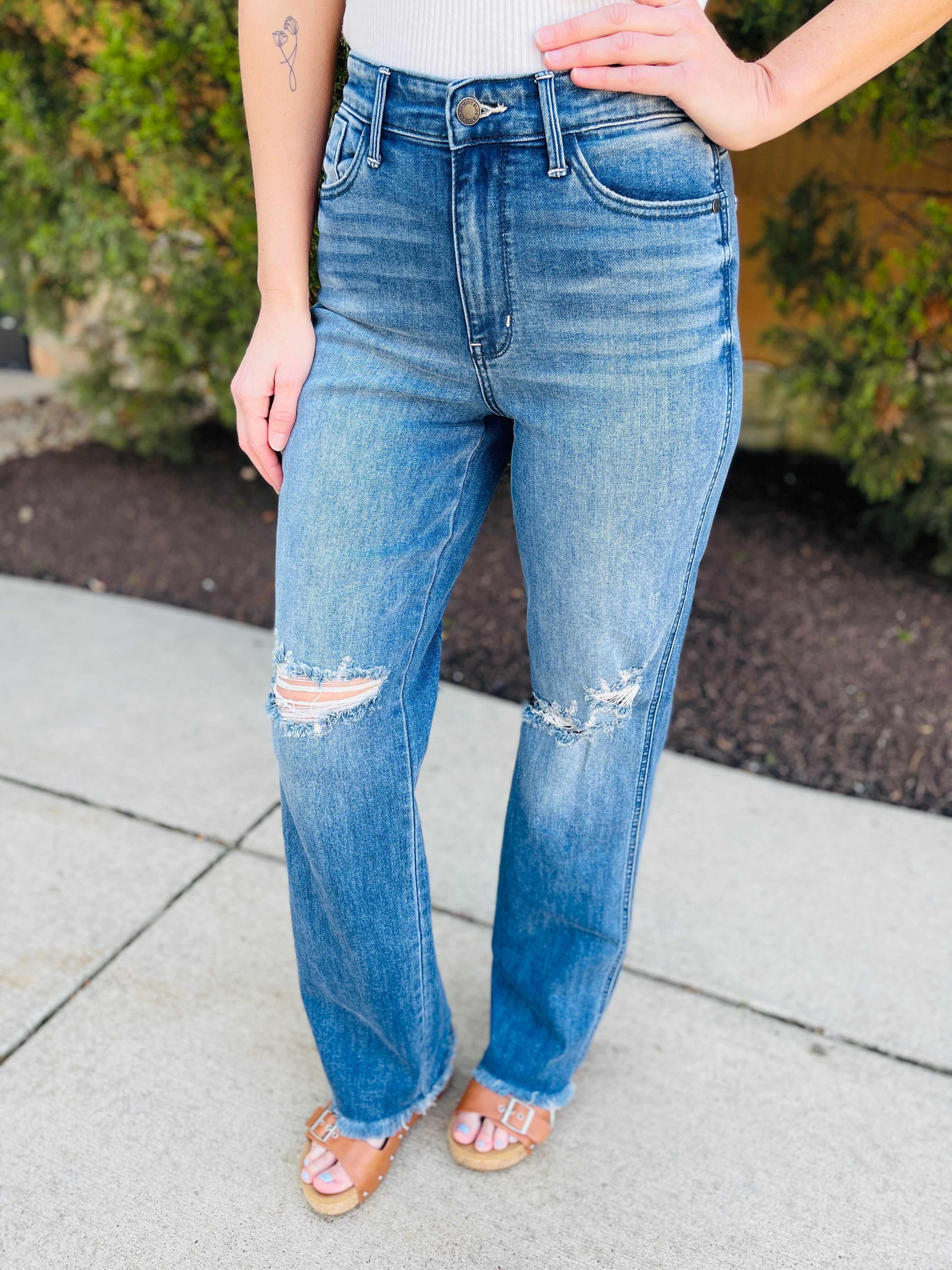 REG/CURVY Straight Up Wide Leg Straight Jeans
