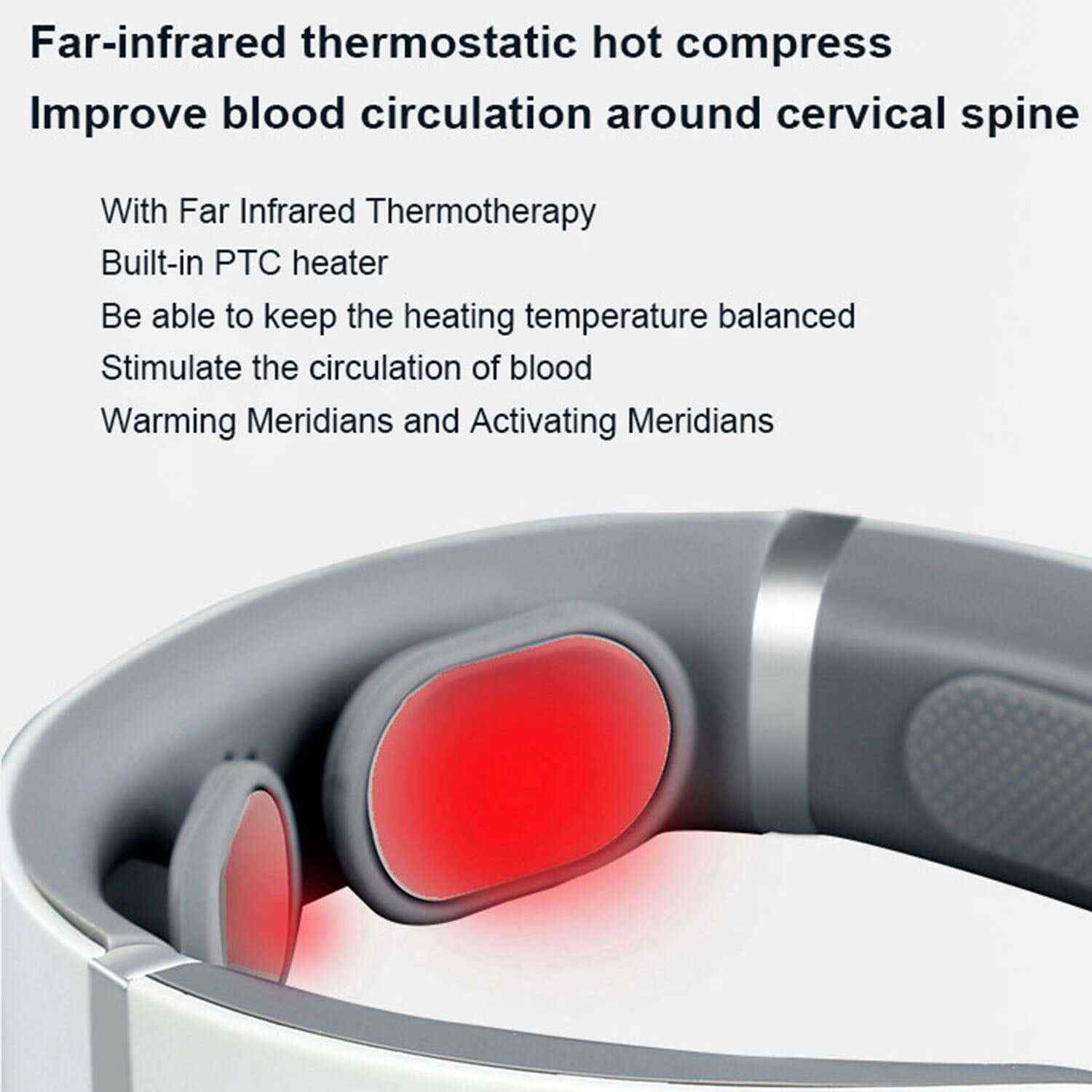 Neck Massager with Heat, Rechargeable, Pain Relief, Cordless Intelligent Neck Massage, 6 Modes Multi Levels Portable Deep Tissue Trigger Point Massager Car, Home, Outdoor, Office Lightweight 9 Speeds