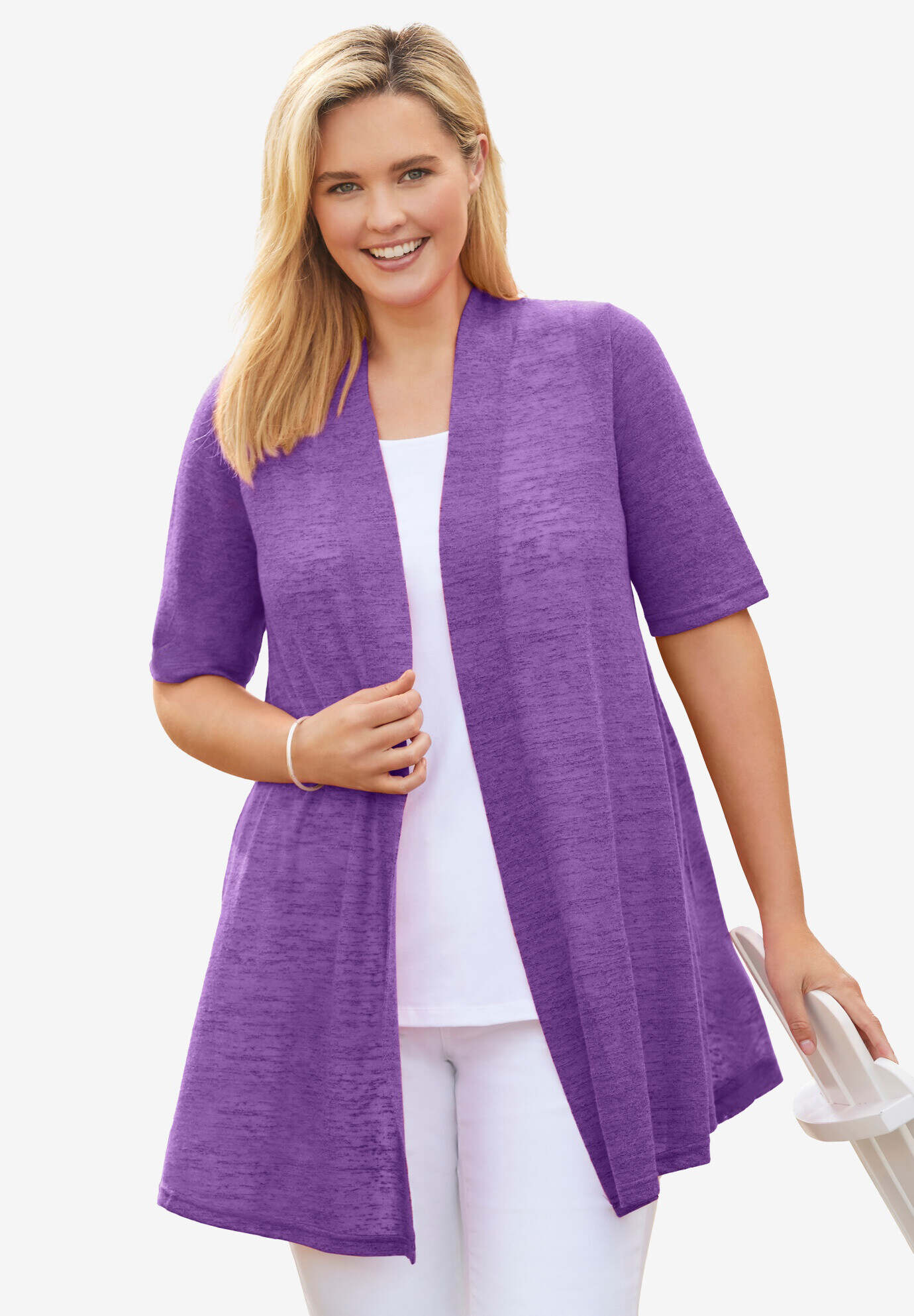 Lightweight Open Front Cardigan