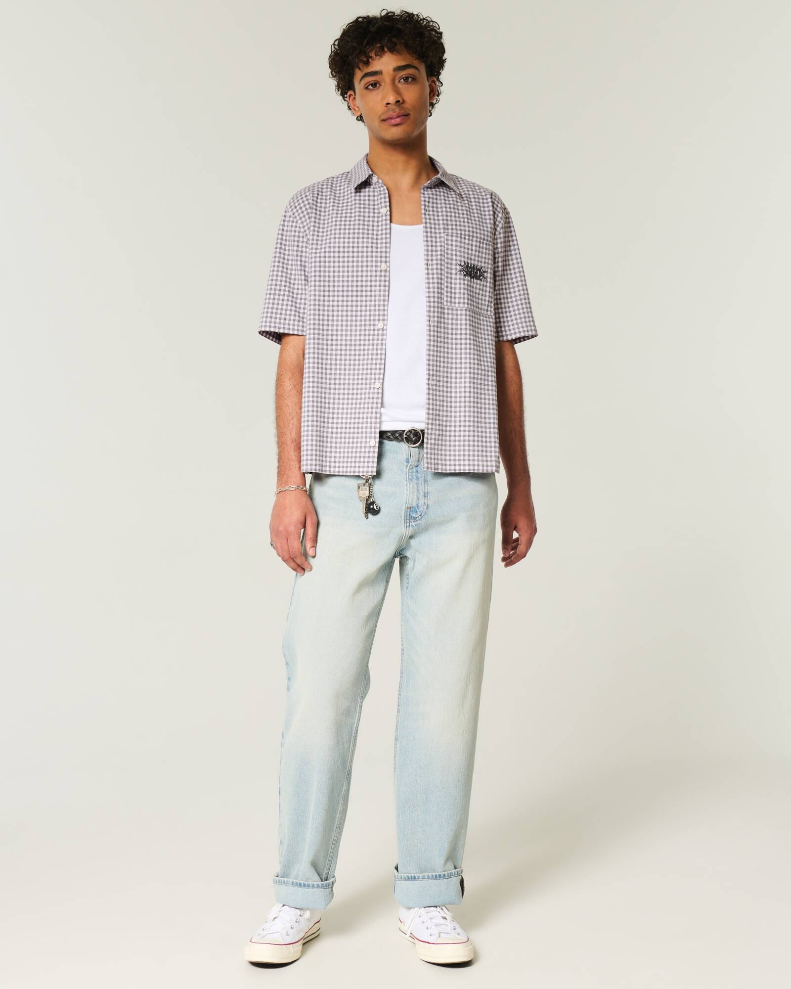 Boxy Short-Sleeve Cherry Graphic Shirt