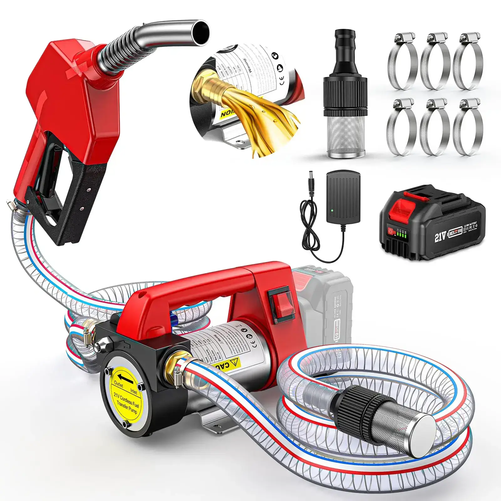 Portable Cordless Diesel Transfer Pump Kit
