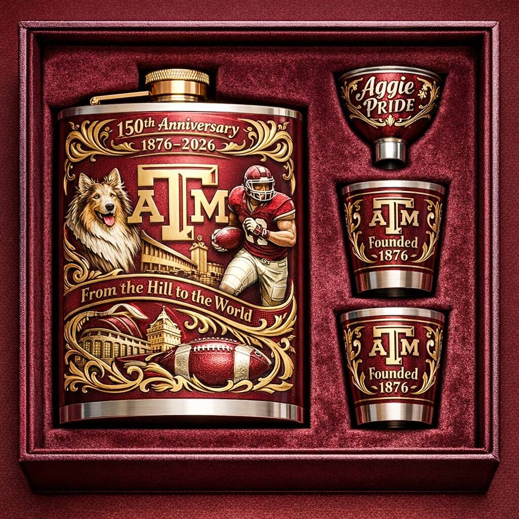 Texas A&M 150th Anniversary Flask Gift Set