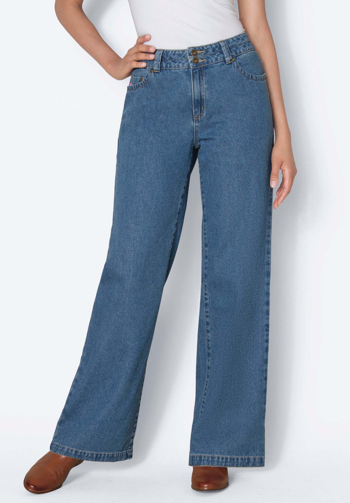 Perfect Cotton Wide-Leg Jean