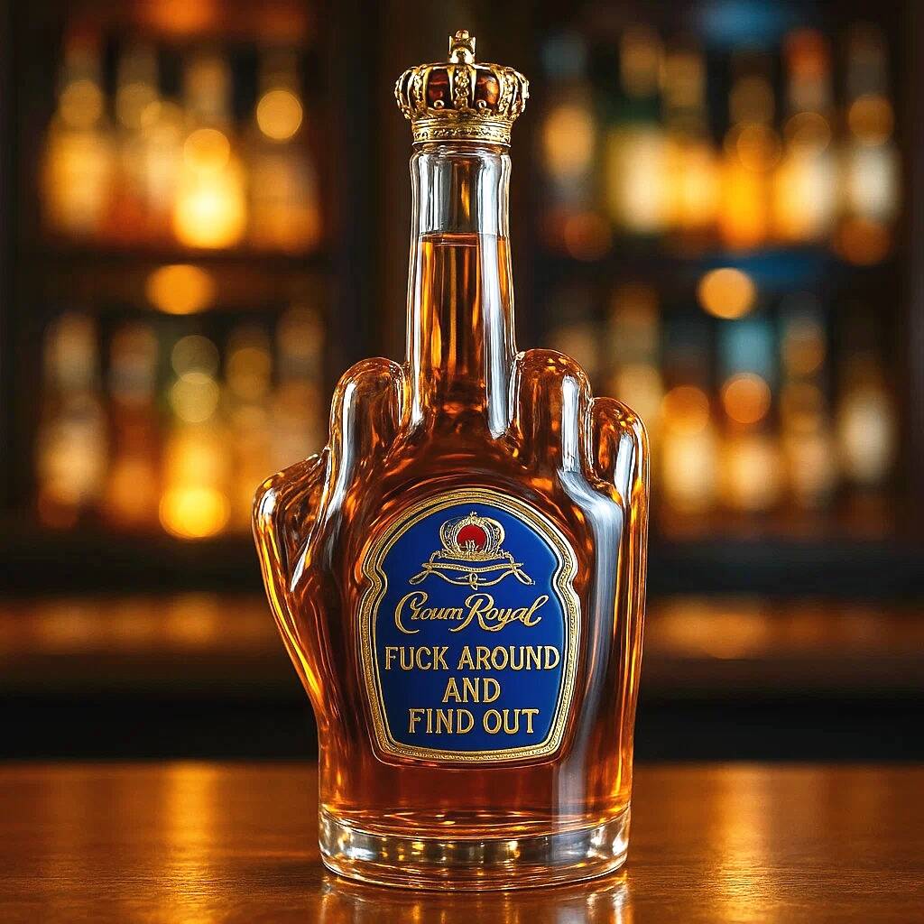 Swear middle finger whisky bottle