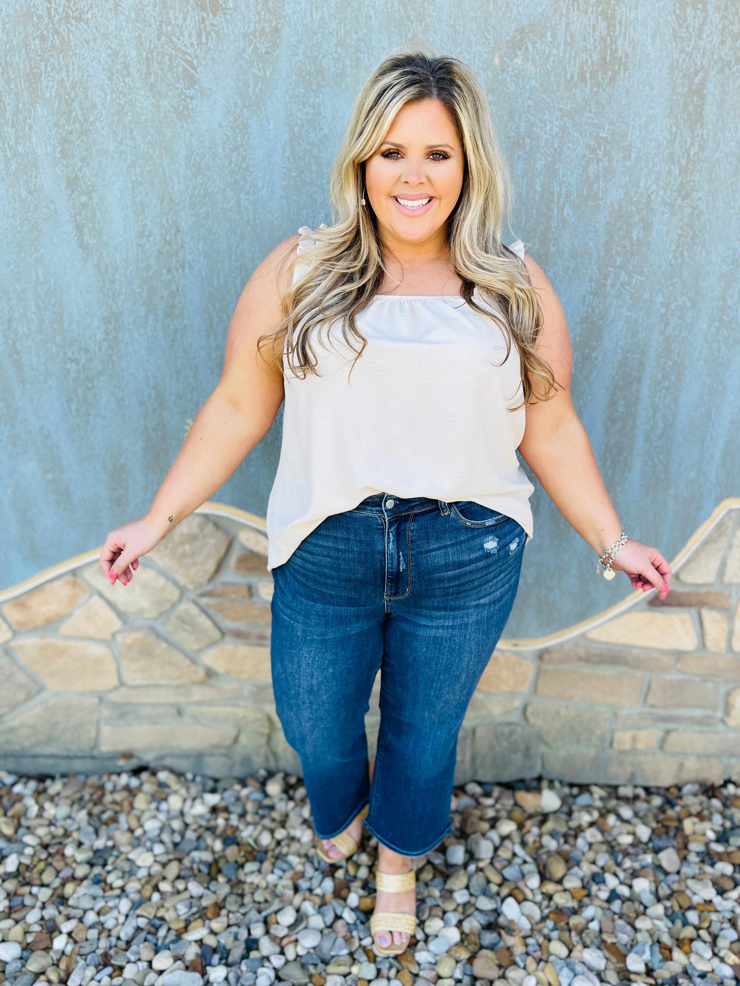 REG/CURVY No Bad Days Cropped Wide Leg Jeans