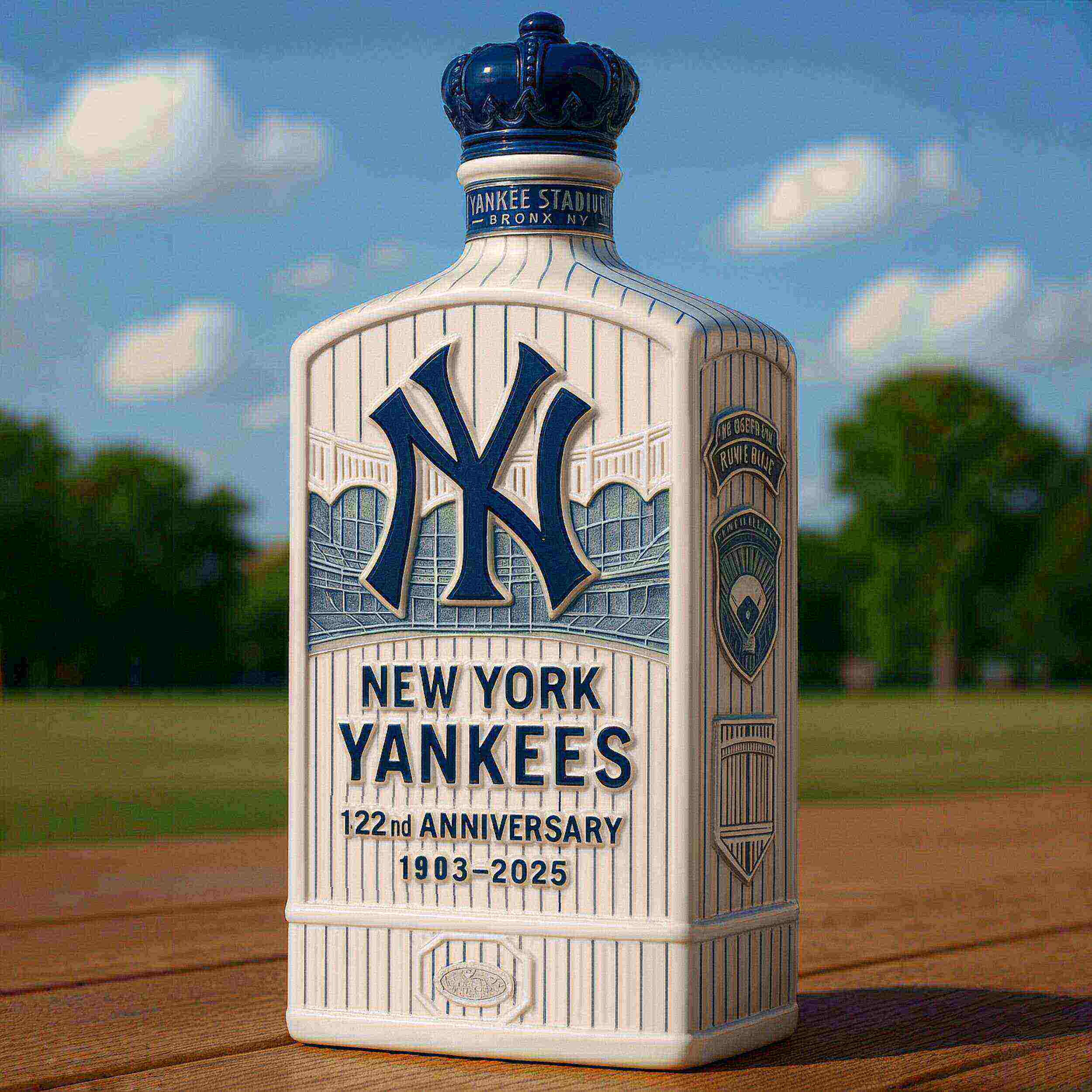 New York Yankees 122nd Anniversary Whiskey Bottle
