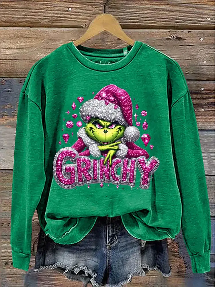 Women's Christmas  Funny Pattern Neck Sweatshirt
