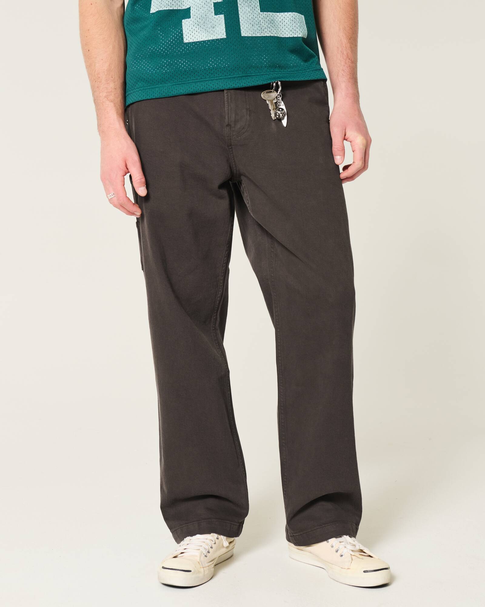Railroad Stripe Baggy Painter Jeans