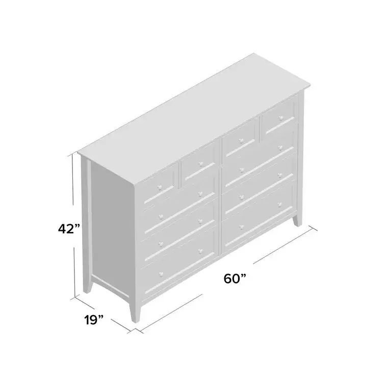 Mowgli 8 Drawer 60'' W Double Dresser