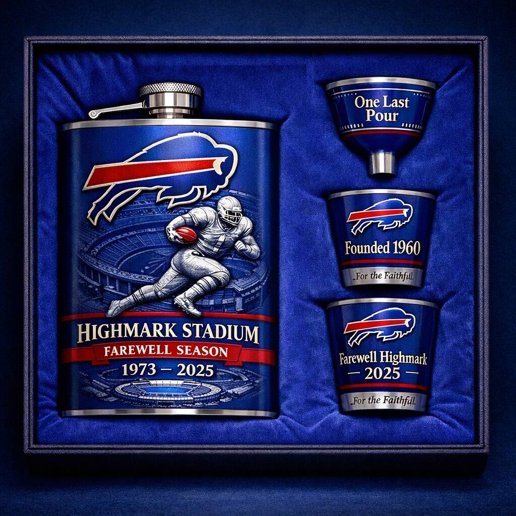 Buffalo Bills Highmark Stadium Farewell Flask Gift Set
