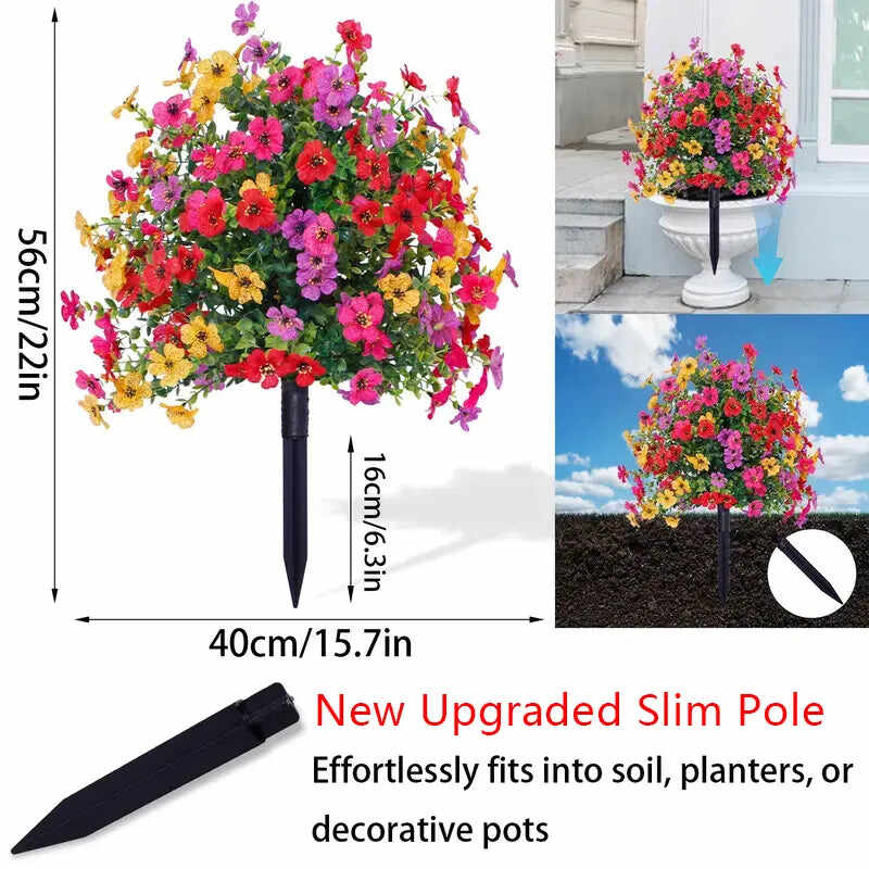 Artificial Eucalyptus and Violet Ground-Insert Floral Decoration