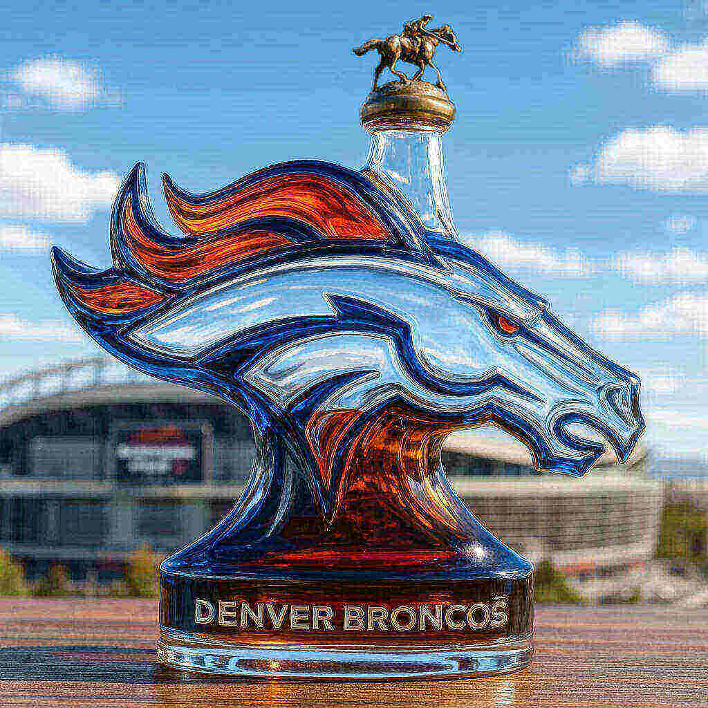 Denver Broncos whiskey bottle