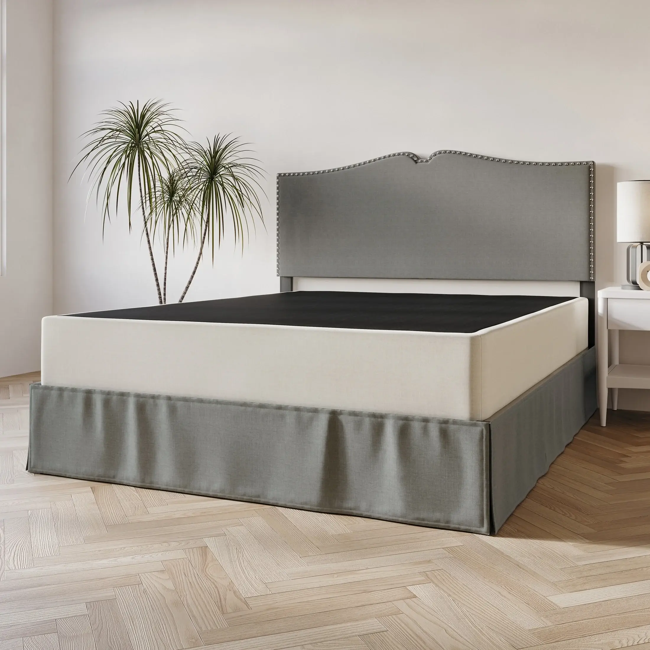 CraftPorch Solid Wood 8-Inch Box Spring Foundation with Wood Slats