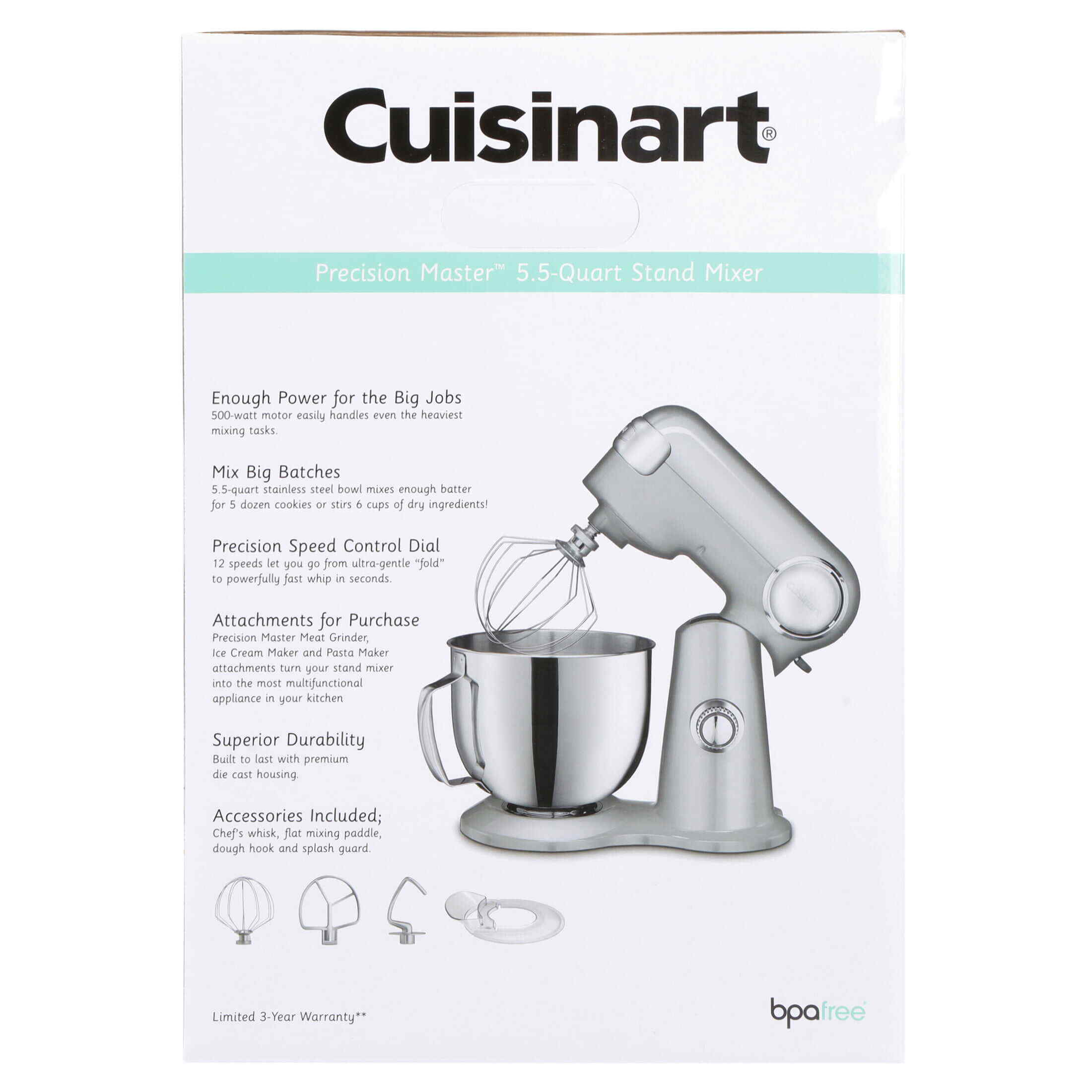 5.5-Quart Stand Mixer, Brushed Chrome