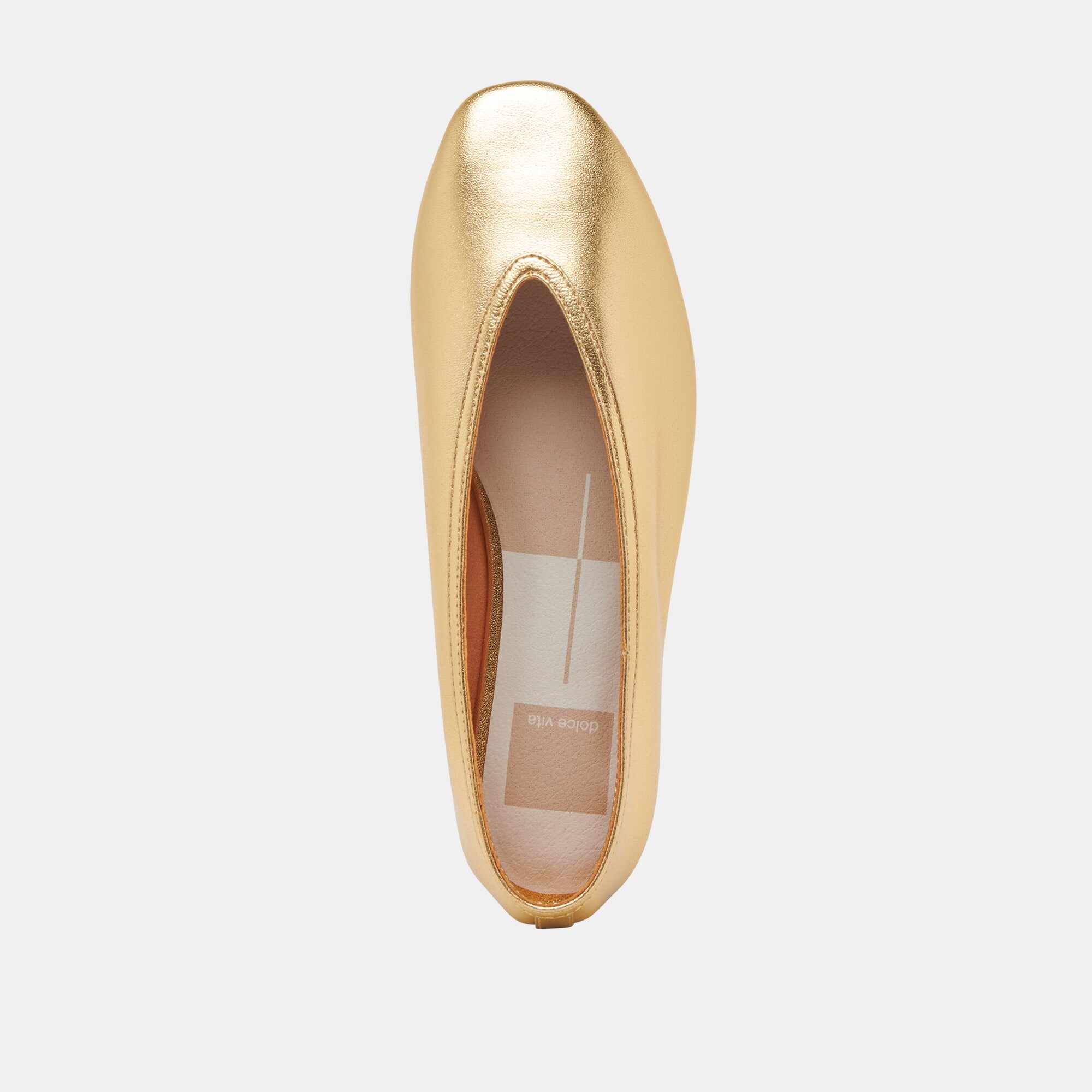 BRAIDY BALLET FLATS GOLD METALLIC LEATHER