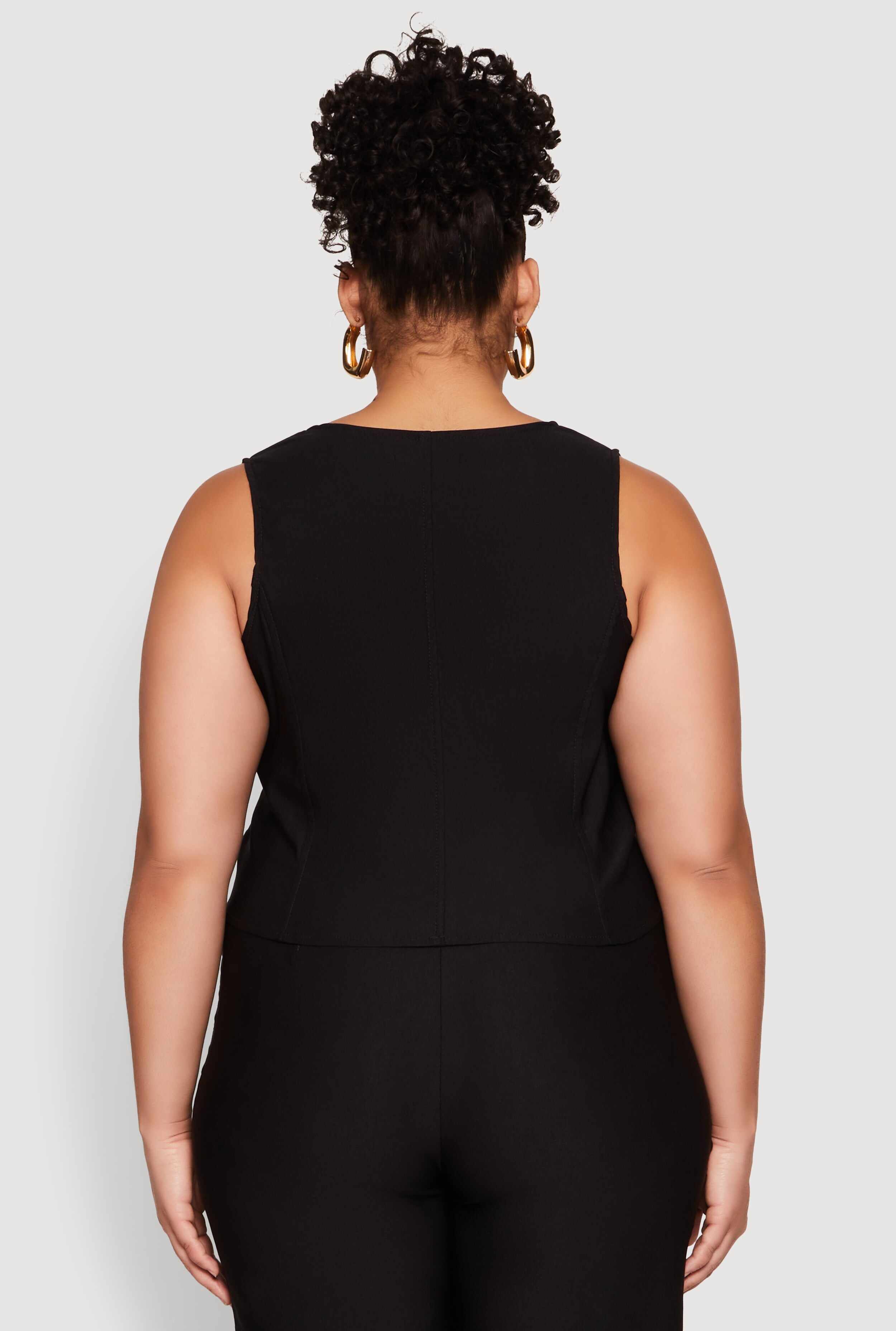 Plus Size Cropped Corset Detail Vest
