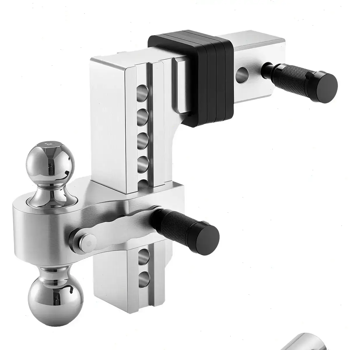 Adjustable Trailer Hitch,  8-Inch Drop Hitch, Tri-Ball Mount for 2.5-Inch Hitch Receiver, Trailer Ball Size 1-7/8