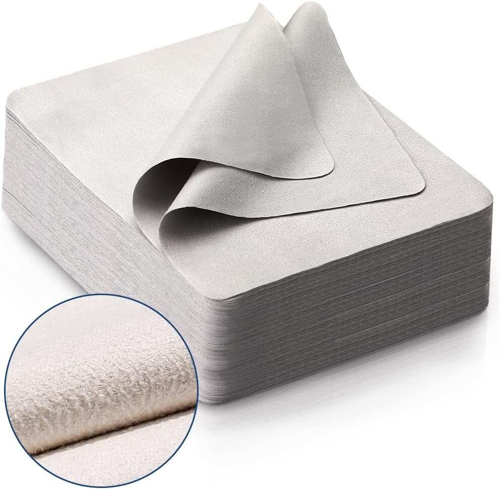 100 PCS Glasses Clean Cloth Suede, Lens Clean Cloth for Lenses, Glasses, Screens, Cameras, iPad, iPhone, Eyeglasses (6