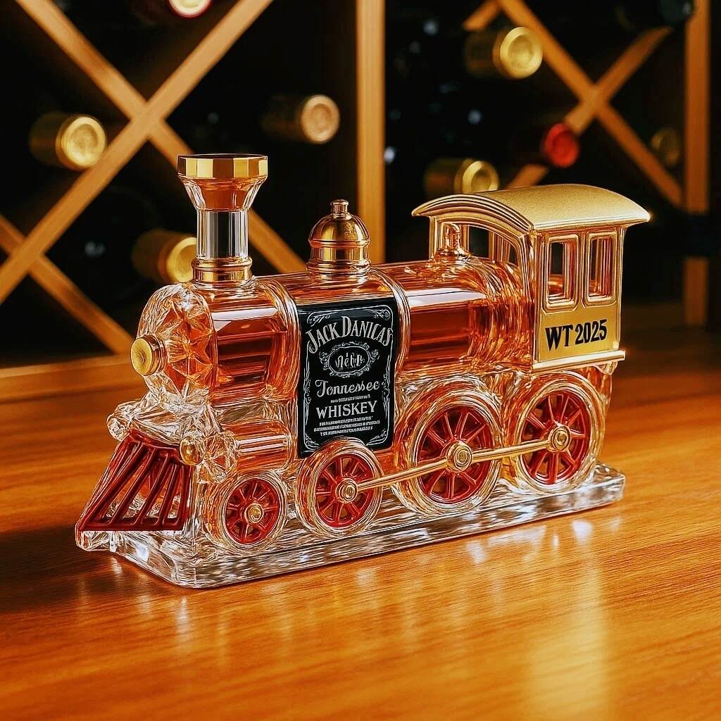 Train Whiskey Bottle