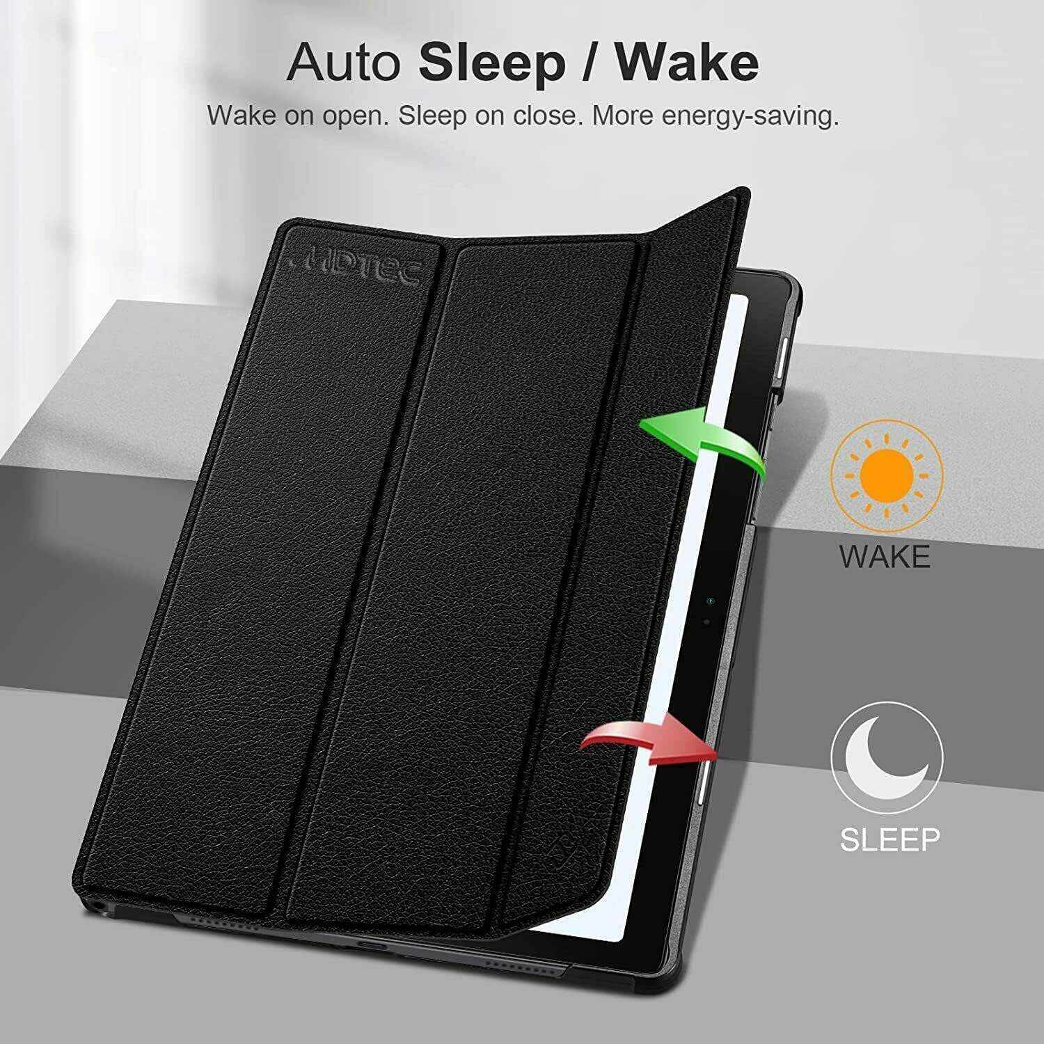 2022 10.5” Inch 32 GB Wi-Fi Android 11 Touchscreen International Tablet Bundle – MDTec Hard Back Tri-Fold Stand Cover Case and 64GB microSD Card [Gray]