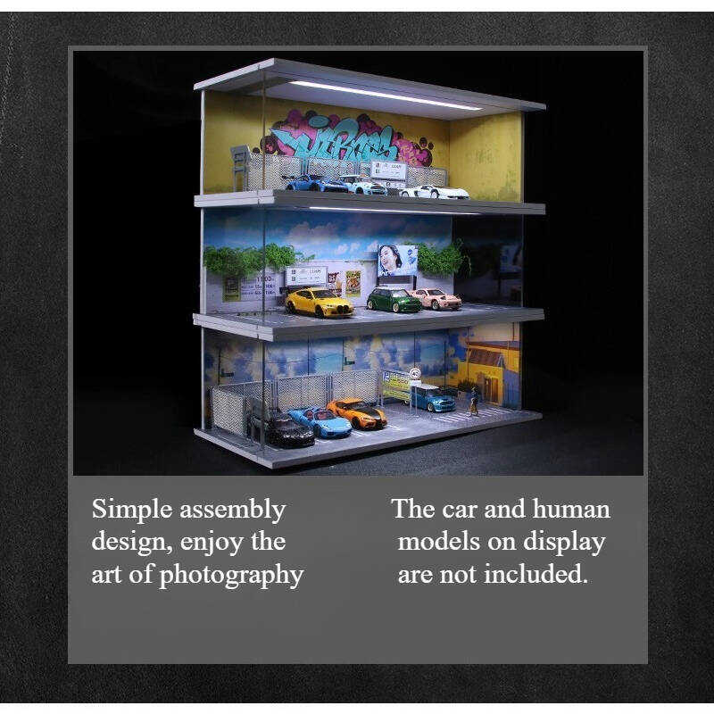 1:64 Scale Urban Street Scene Diorama Display Case – Industrial Roadside Setting for Diecast Cars