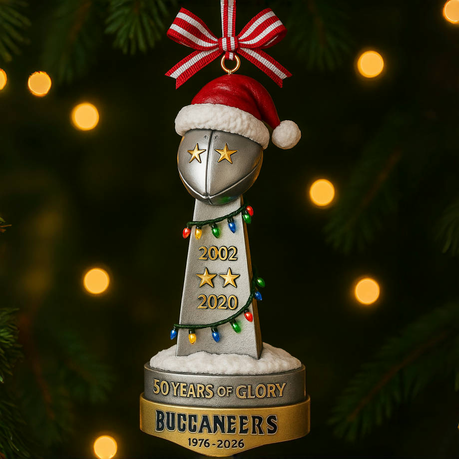 Buccaneers 50th Anniversary Ornament – Brady #12 GOAT Jersey